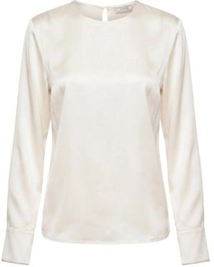 Peserico Satin-Finish Long-Sleeve Top - White