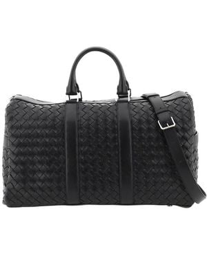 Bottega Veneta Medium Classic Intrecciato Duffle Bag - Black