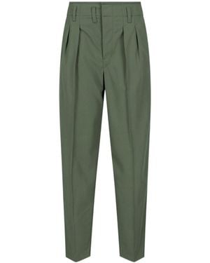 Lemaire Pleated Tapered Leg Trousers - Green
