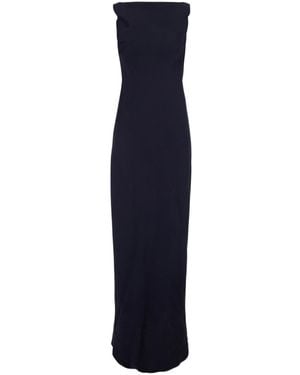 Antonelli Draped-Neck Long Dress - Blue