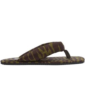The Attico 'Indie' Dark And Dark Flat Thong - Brown