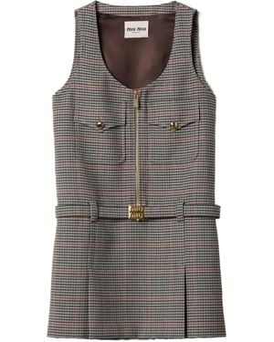 Miu Miu Checked Dress - Gray