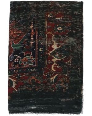 Faliero Sarti Fringed Patterned Scarf - Black