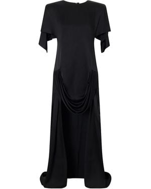 Stella McCartney Gathered Satin Mini Dress - Black
