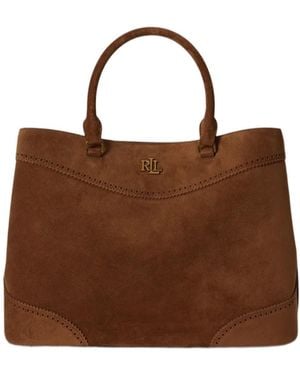 Ralph Lauren Large Marcy Suede Tote Bag - Brown