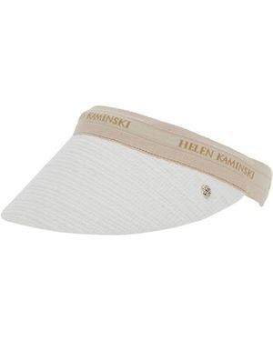Helen Kaminski Carter Logo-Trim Visor Hat - White