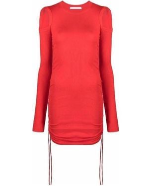 Helmut Lang Cut-Out Fitted Short Dress - Red