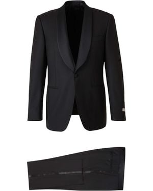 Canali Straight-Cut Tuxedo Suit - Black