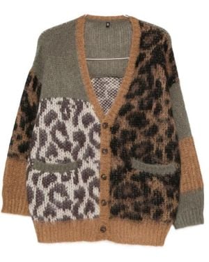R13 Leopard-Pattern Cardigan - Brown