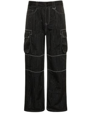 Marine Serre Cargo Casual Trousers - Black