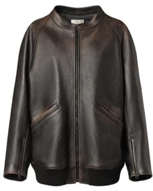 The Row Kengia Leather Jacket - Black