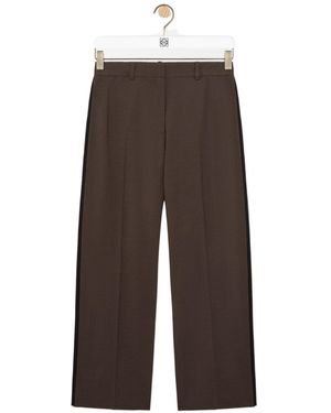 Loewe Wool-Blend Casual Trousers With Belt Loops - Brown