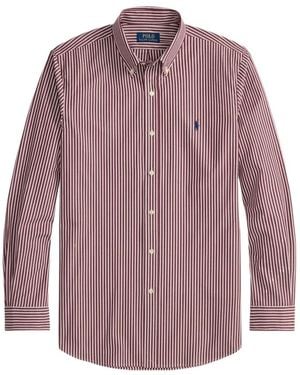 Polo Ralph Lauren All Fit Striped Stretch Poplin Shirt - Purple