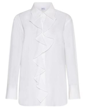 Marella Ruched Poplin Shirt - White