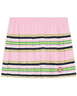 CASABLANCA Mini Striped-Pattern Pleated Skirt - Multicolour