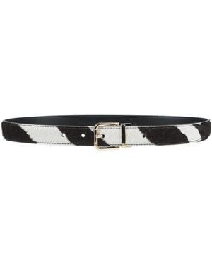 Dolce & Gabbana Zebra-Pattern Belt - White