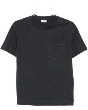 ★人気【BRUNELLO CUCINELLI】★turn-up sleeve pocket T-shir.t T-shirt with faux-layering for Man in Cobalt | Brunello