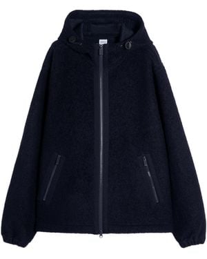 Aspesi Wool-Blend Hoodie - Blue