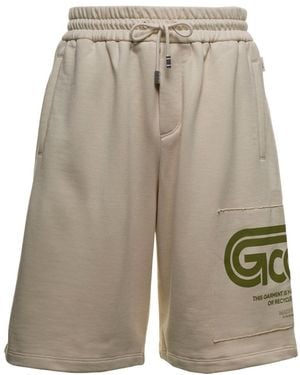 Gcds Logo-Print Cotton Track Shorts - Gray