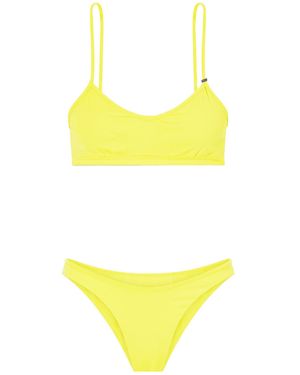 The Attico Logo-Embellished Triangle Bikini - Yellow