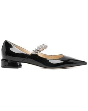 Jimmy Choo Bing Crystal-Embellished Flat Pumps - Black