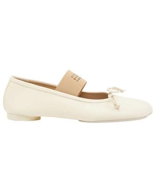 MM6 by Maison Margiela Anatomic Numeric-Strap Ballet Flats - Natural