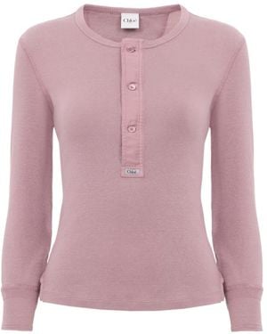 Chloé Chloã Henley Shirt - Pink