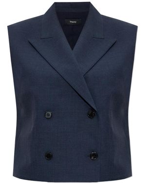 Theory Double Breasted Vest - Blue