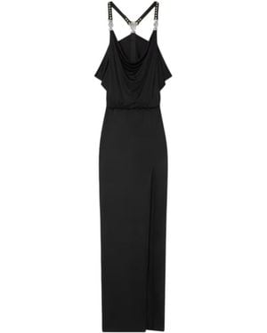 Versace Sleeveless Gathered Gown - Black