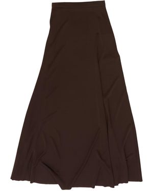 Saint Laurent High Waist A-Line Skirt - Brown