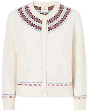 Doen Embroidered Wool And Cashmere-Blend Cardigan - White