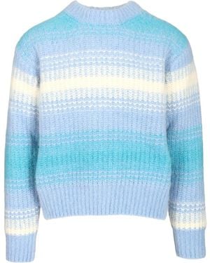 KENZO Striped Crew-Neck Sweater - Blue