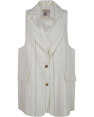 Semicouture Striped Button Waistcoat - Gray