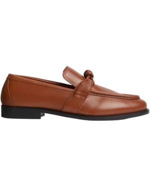 Bottega Veneta Astaire Knot Detailed Loafers - Brown