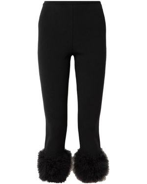 Magda Butrym Feather-Trimmed Casual Trousers - Black