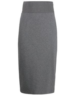 Brunello Cucinelli High-Waisted Knitted Pencil Skirt - Grey
