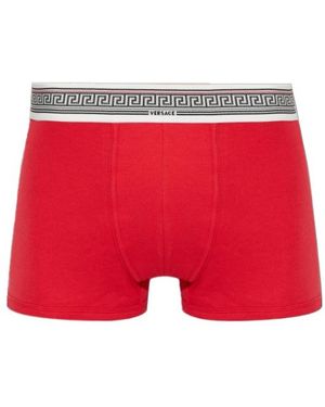 Versace Logo Waistband Boxer Briefs - Red