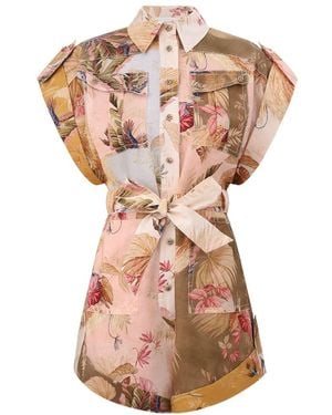Zimmermann Ascension Cuffed Playsuit - Pink