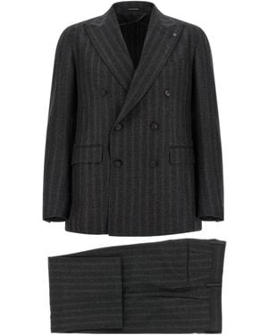 Tagliatore Pinstripe Suit - Black