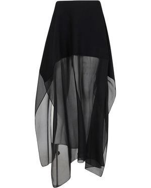 Sportmax Asymmetric Midi Skirt - Black