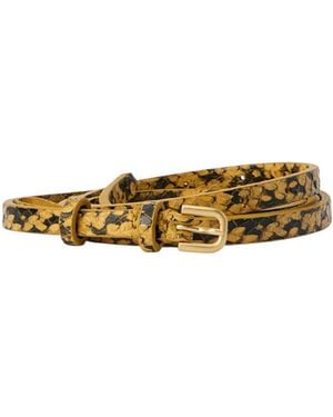 Dries Van Noten Slim Leather Belt - Metallic