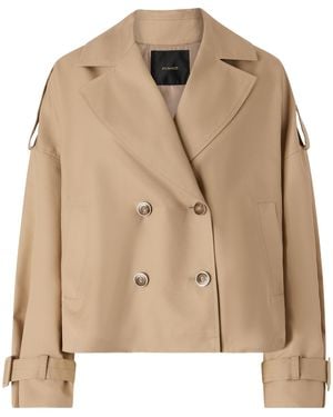 Pinko Short Double-Breasted Trench Coat - Natural