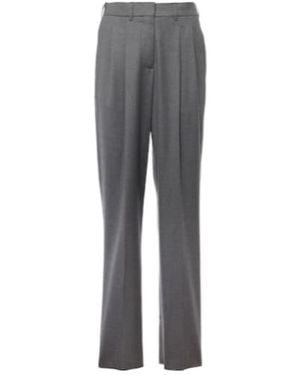 Stella McCartney Wool Flannel Straight Trousers - Grey