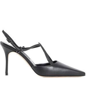 Manolo Blahnik Slingback High Heel Sandals - Brown