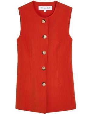 Veronica Beard Button-Up Waistcoat - Red