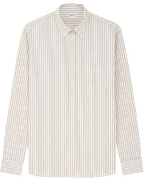 Aspesi Striped Button-Down Shirt - White