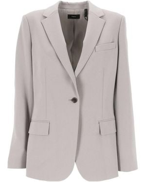 Theory Admiral Crepe Staple Blazer - Grey