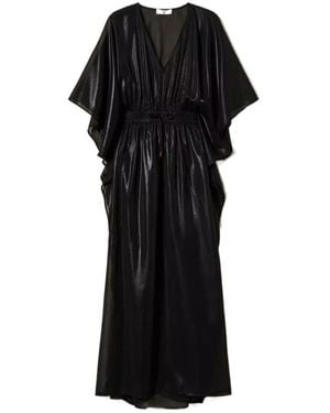 Twinset Semi-Sheer Kaftan Dress - Black