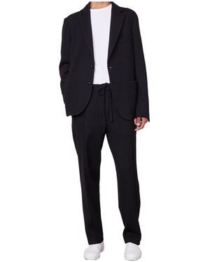 Officine Generale Elastic Waist Casual Trousers - Black