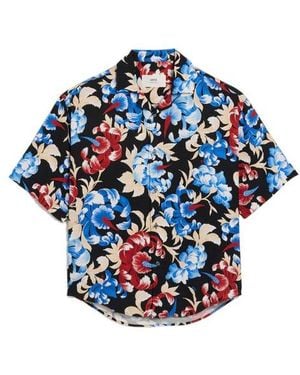 Ami Paris Short-Sleeve Boxy Shirt - Blue